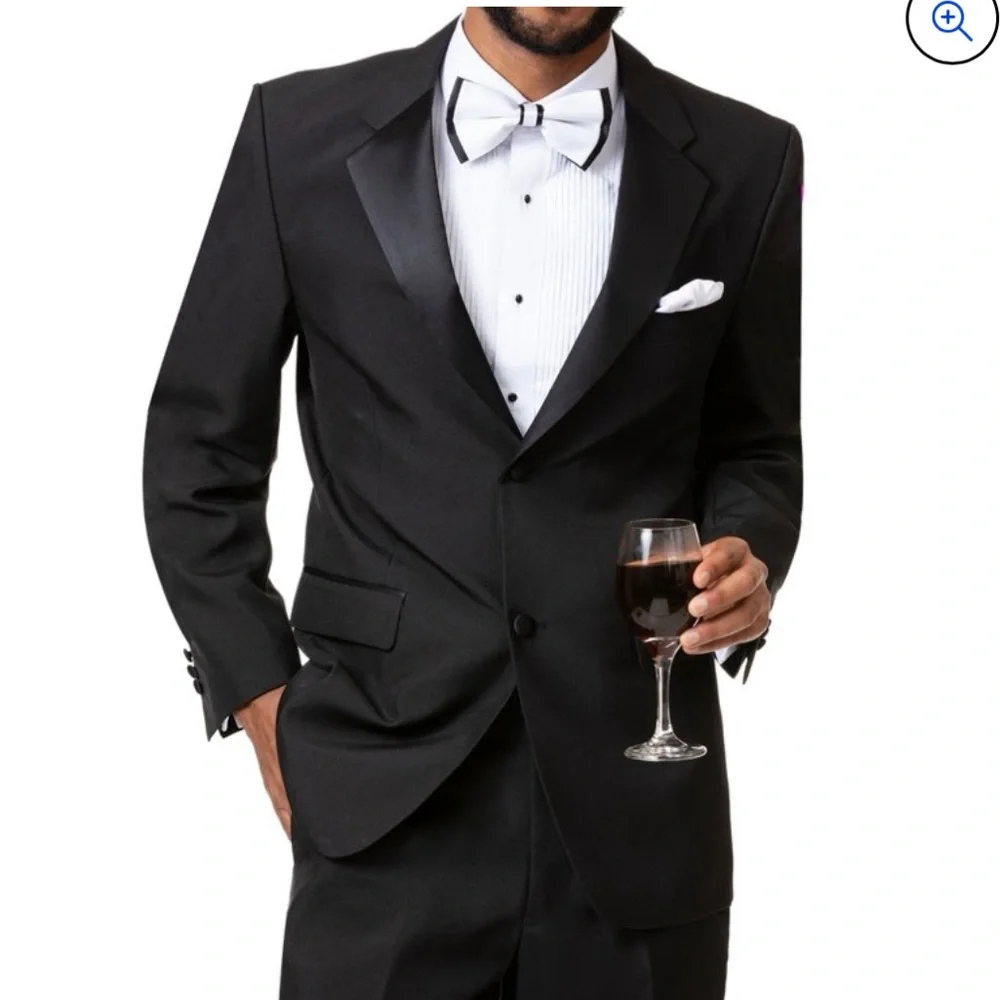 NWT,EJ Samuel Black Tuxedo two button (TUX102) black - Picture 1 of 17